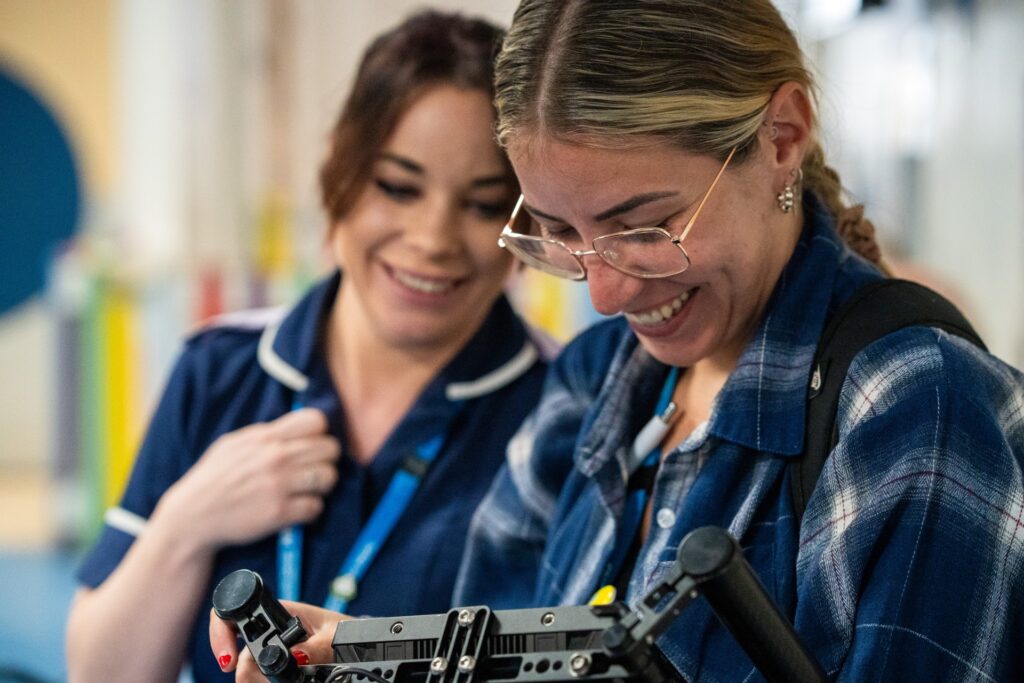 Videographer and Senior Sister reviewing filming in our Emergency Department