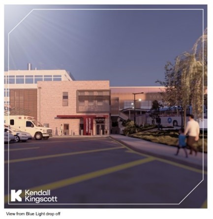 Artist's impression of the Emergency Department upgrade view from the Blue Light drop off area